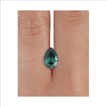 Moissanite Unmounted 2.0ct Vivid Green Pear Cut Stone