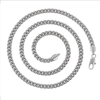 7.5mm Platinum Plated Cuban Link Necklace