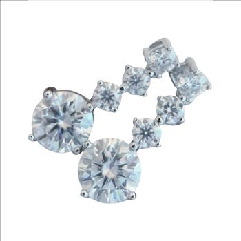 925 Sterling Silver Moissanite (2.6tcw) 1.0ct Tassel Earrings