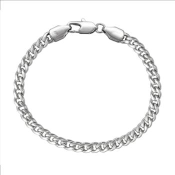 7.5mm Platinum Plated Cuban Link Bracelet