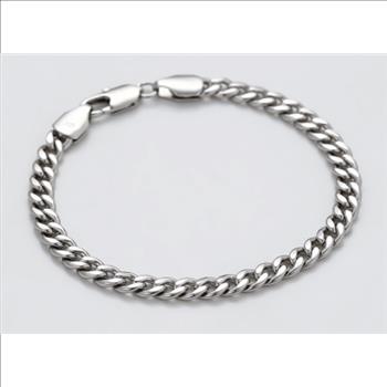 7.5mm Platinum Plated Cuban Link Bracelet