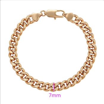 Cuban Link 7.0mm 14K Gold Plated Bracelet