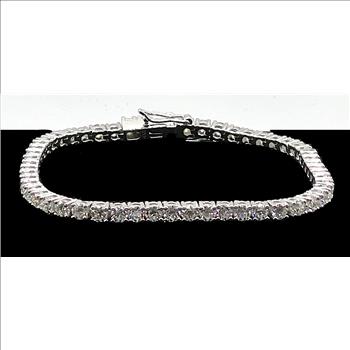 925 Sterling Silver Moissanite 4.0mm 12.6cttw Tennis Bracelet