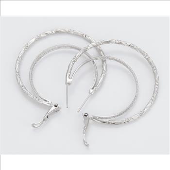 Platinum Plated 42.0mm Double Hoop Earrings