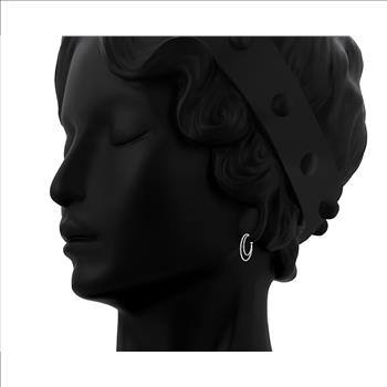 Platinum Plated 42.0mm Double Hoop Earrings