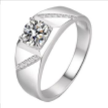 925 Sterling Silver Moissanite 1.0ct Mens Ring