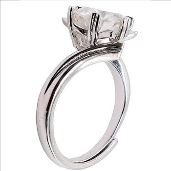 925 Sterling Silver 3.0ct Moissanite Heart Prong Solitaire Ring