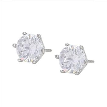 1.0ct Simulated Diamond Platinum Plated Stud Earrings