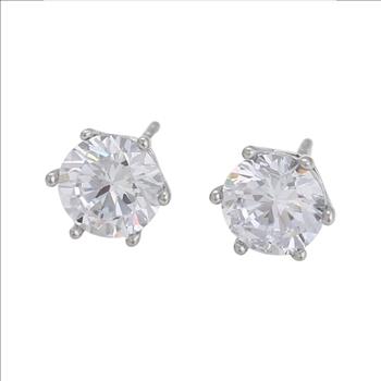 1.0ct Simulated Diamond Platinum Plated Stud Earrings