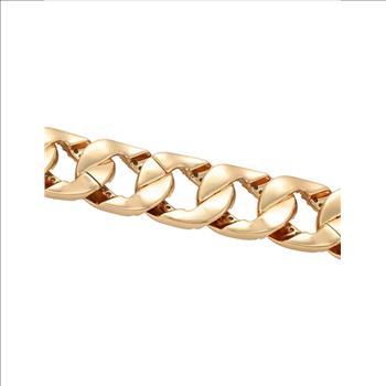 Iced Out 14.0mm 18K Gold Plated Cuban Link Bracelet