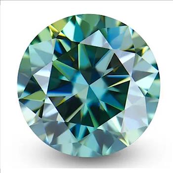 Moissanite Lab Diamond Unmounted 5.0ct Turquoise Round Stone
