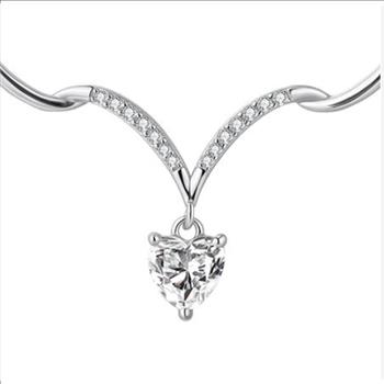 925 Sterling Silver 0.5ct Moissanite Heart Cut Necklace