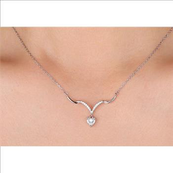 925 Sterling Silver 0.5ct Moissanite Heart Cut Necklace