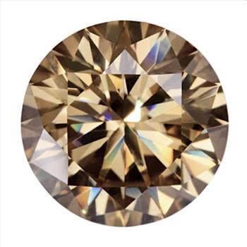 Moissanite Unmounted 5.0ct Champagne Round Stone