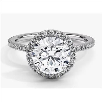 925S Sterling Silver Moissanite 1.5ct Halo Chanel Ring