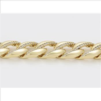 Iced Out 14.0mm 14K Gold Plated Cuban Link Bracelet