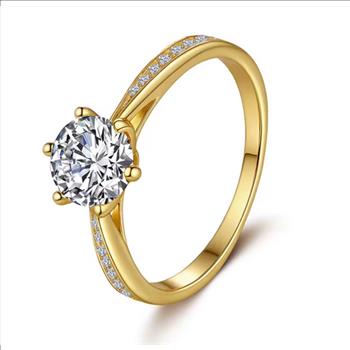 925 Sterling Silver Moissanite 1.0ct 18K Chanel Ring