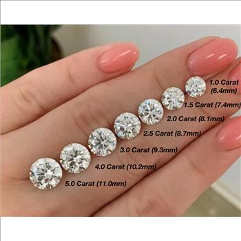 Moissanite Unmounted 4.0ct Round Brilliant Cut