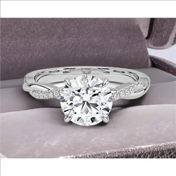 925 Sterling Silver Moissanite 2.0ct Twist Chanel Ring
