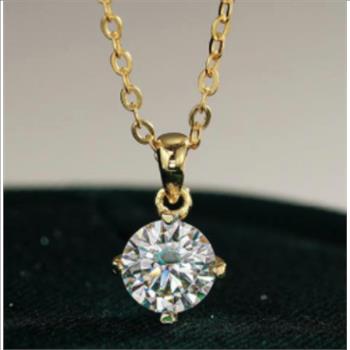 925 Sterling Silver Moissanite 3.0ct 18K Solitaire Necklace