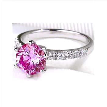 Moissanite Lab Diamond 2.0ct Pink Chanel Ring