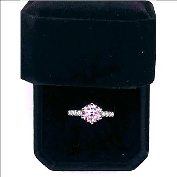 Moissanite Lab Diamond 2.0ct Pink Chanel Ring