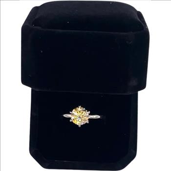 925 Sterling Silver 2.0ct Champagne Moissanite Ring