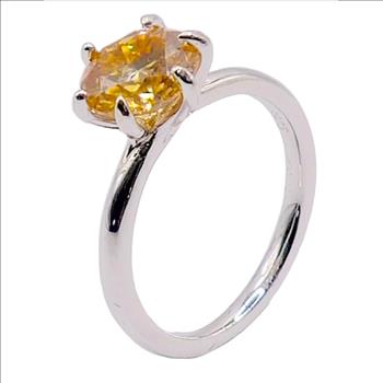 925 Sterling Silver 2.0ct Champagne Moissanite Ring