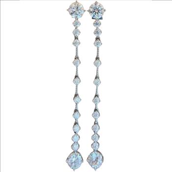 925 Sterling Silver Moissanite  (6.0tcw) 1.0ct Tassel Earrings