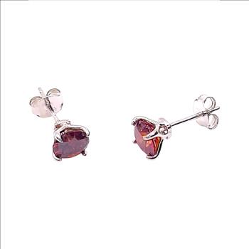 925 Sterling Silver Moissanite Lab Diamond 1.0ct Garnet Earrings