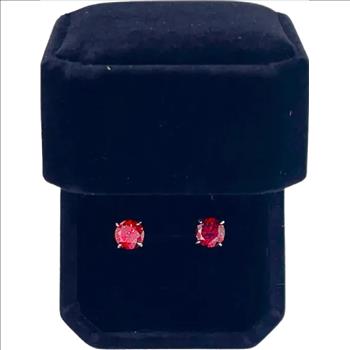 925 Sterling Silver Moissanite Lab Diamond 1.0ct Garnet Earrings