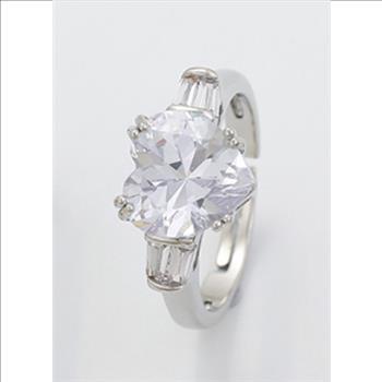 Heart Cut 1.25ct Platinum Plated Trinity Ring