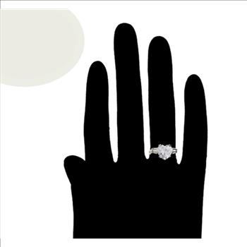 Heart Cut 1.25ct Platinum Plated Trinity Ring