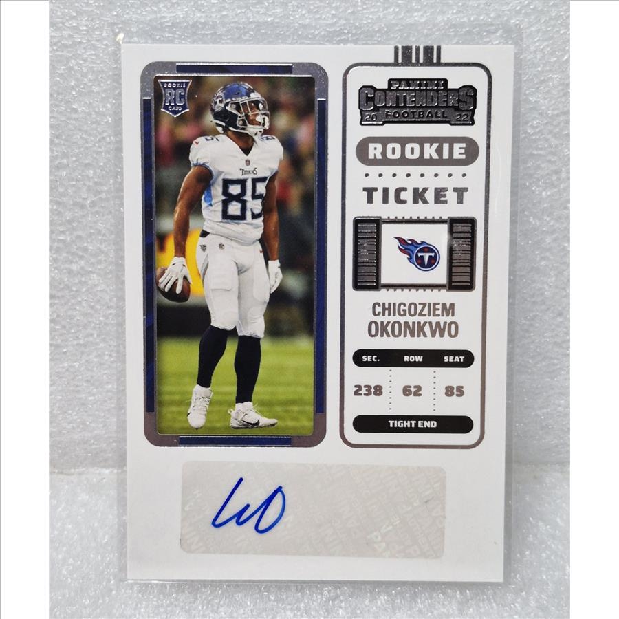 2022 Panini Contenders Rookie Ticket #217 Chigoziem Okonkwo Auto Titans