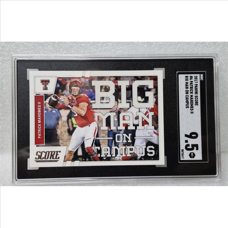 Patrick Mahomes 2017 Panini Score Big Man Insert Rookie Card SGC Graded 9.5