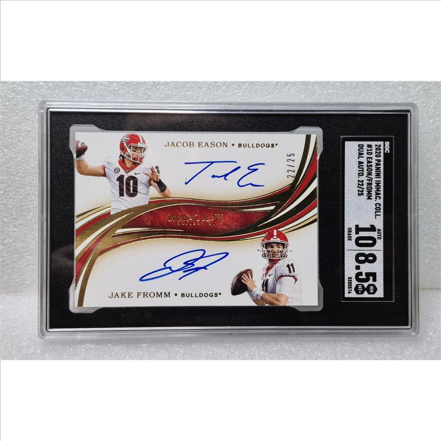 2020 Jacob Eason & Jake Fromm Immaculate Collegiate Rookie Dual Auto SGC 10/8.5
