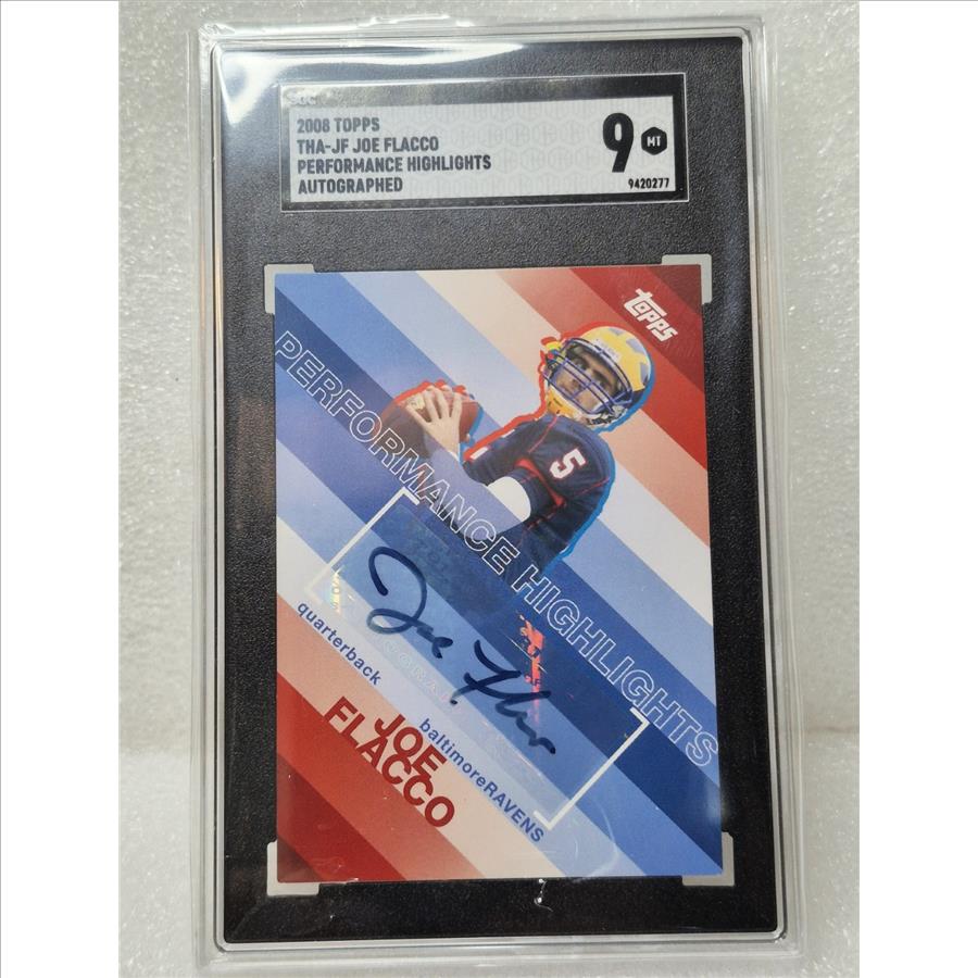 Ravens SB MVP Joe Flacco 2008 Topps RC Performance Highlights Autograph SGC 9