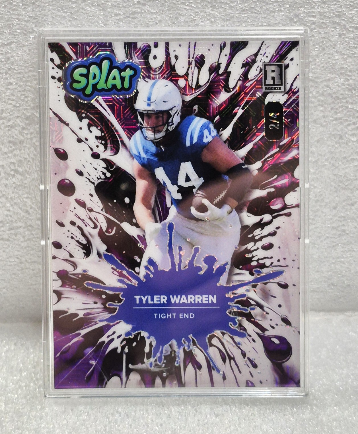 2025 Wild Card Splat Tyler Warren RC Purple Mojo 2/4 #SBPUR01-TW Colts