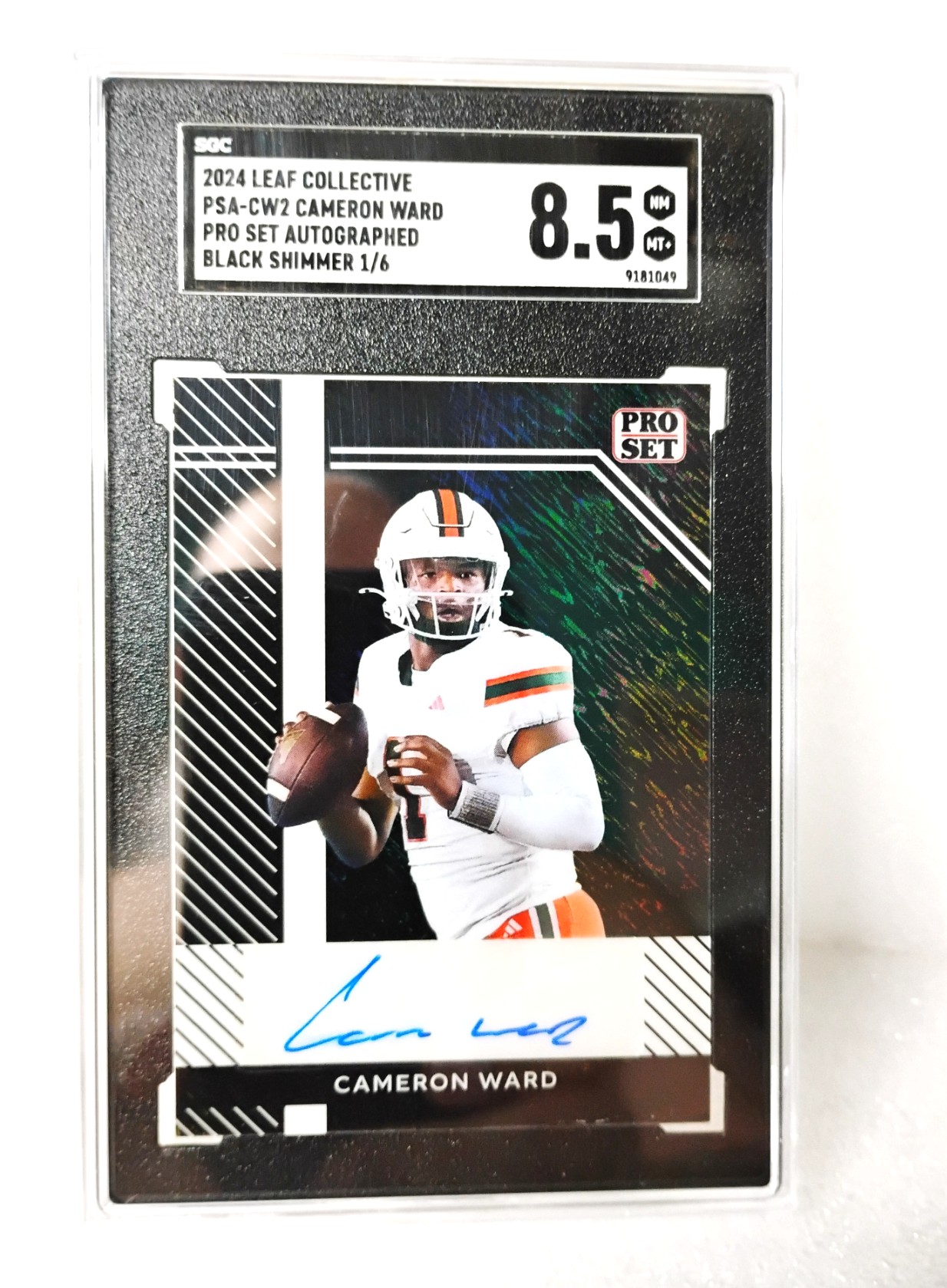 Cameron Ward 2024 Leaf Pro Set Black Shimmer 1/6 AUTO RC #PSA-CW2 SGC 8.5