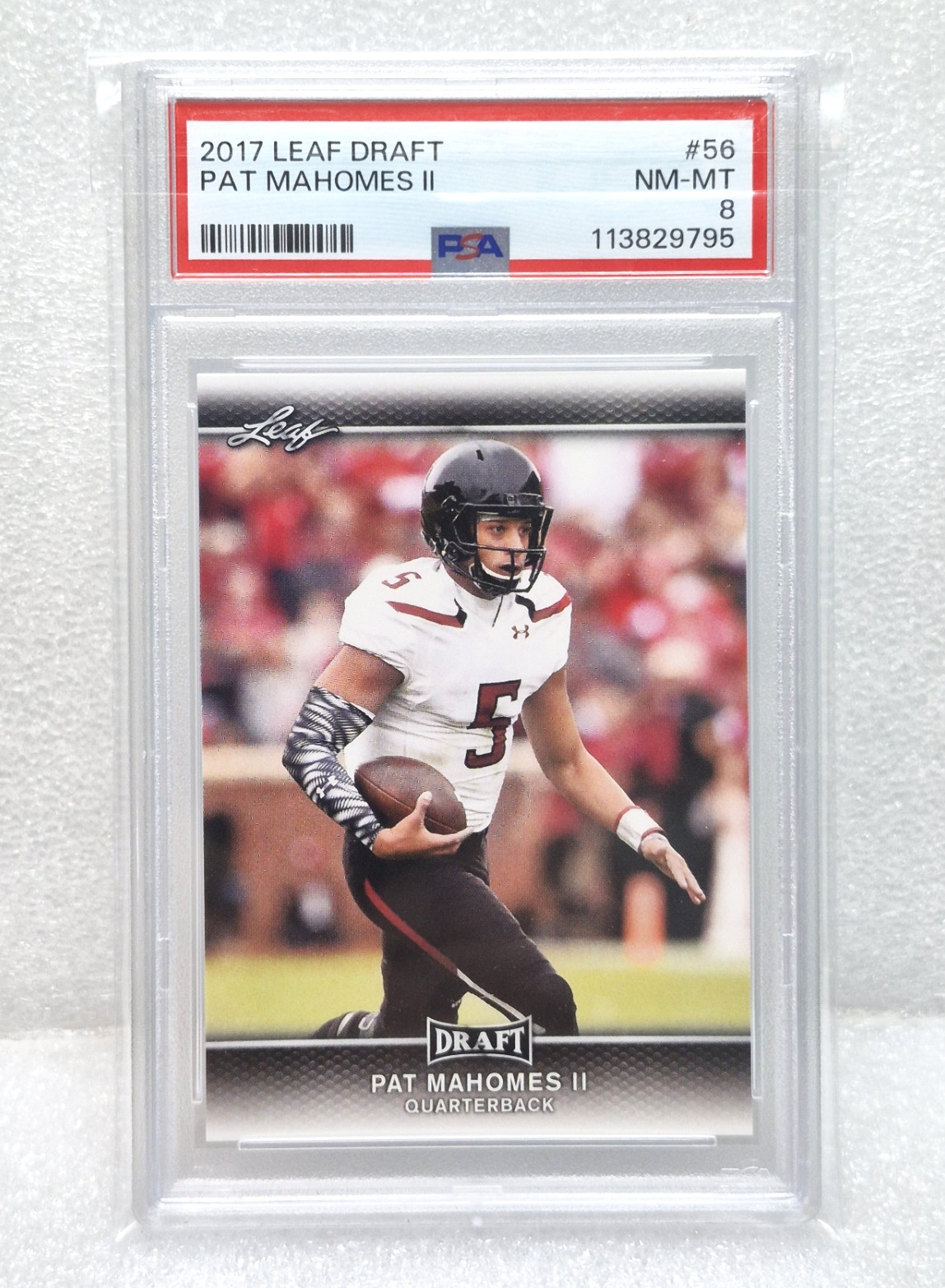 2017 LEAF DRAFT #56 PATRICK MAHOMES II ROOKIE RC PSA 8