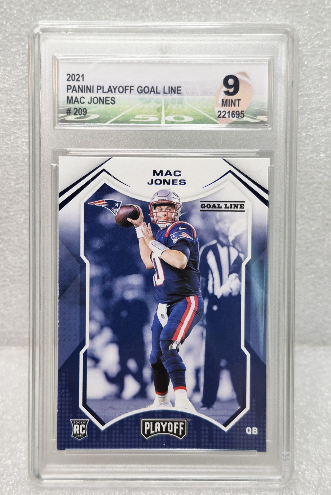 2021 Panini Playoff Mac Jones #209 GOAL LINE - DSG 9 MINT RC Patriots