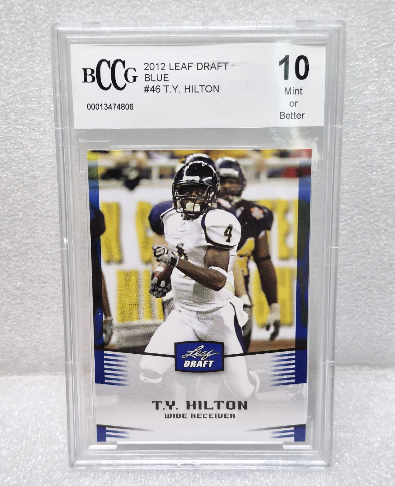 2012 Leaf Draft Blue #46 Ty Hilton BCCG Beckett 10 Mint 