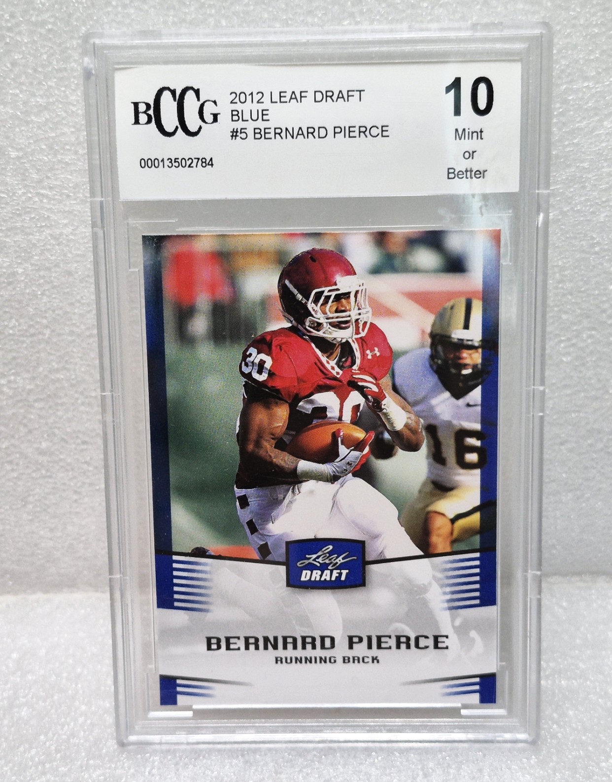 2012 Leaf Draft Bernard Pierce Blue Rookie RC #5 BCCG 10 MINT