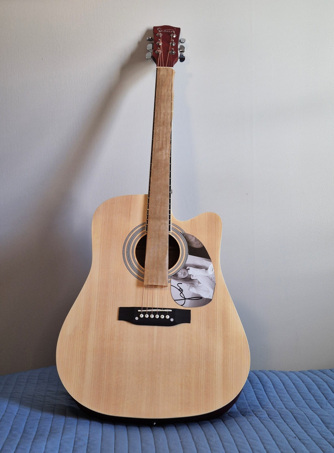 Taylor Swift Autographed 41" Glarry Acoustic Guitar with Case Signed JSA COA