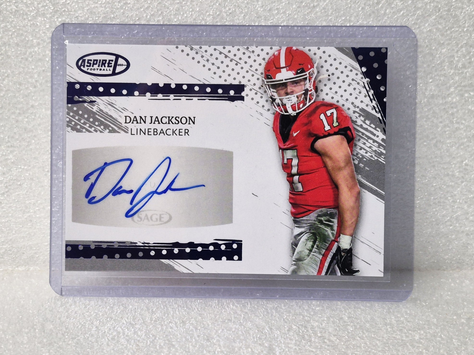 DAN JACKSON 2025 SAGE ASPIRE BLUE FOIL AUTOGRAPH DETROIT LIONS #ASP-DJ2