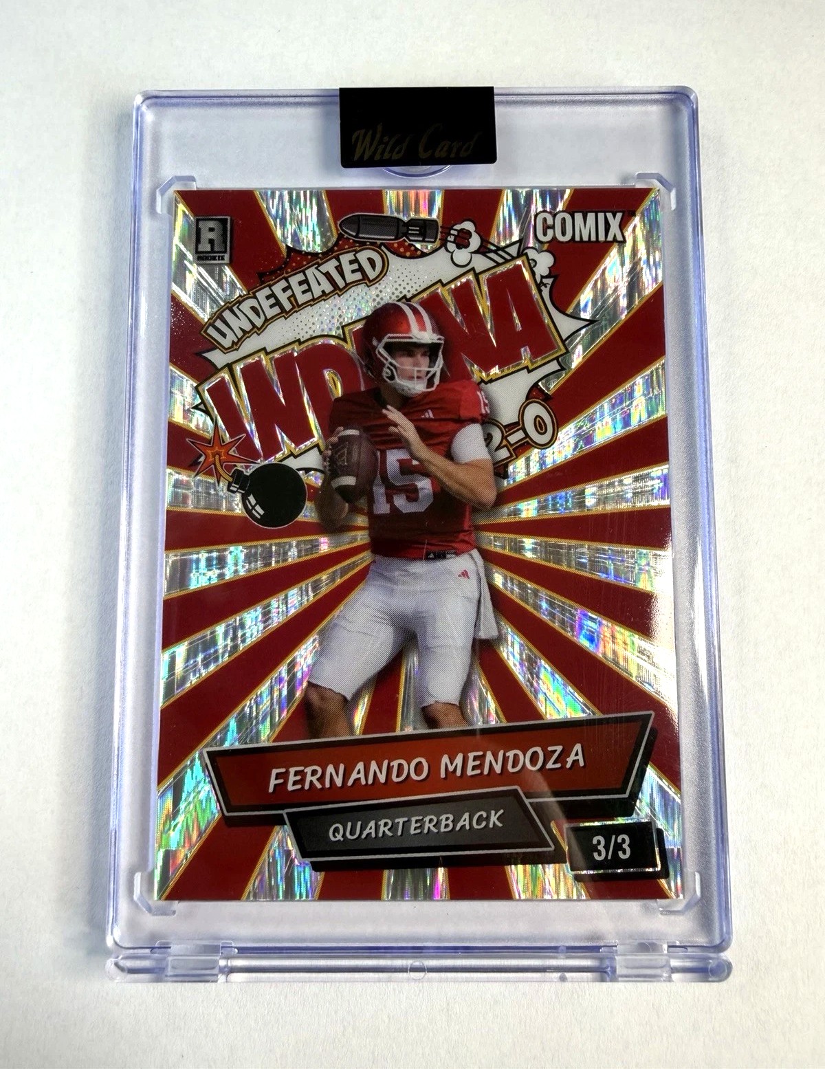 Fernando Mendoza QB 3/3 Rookie 2025 Wild Card Comix INDIANA UNDEFEATED 12-0