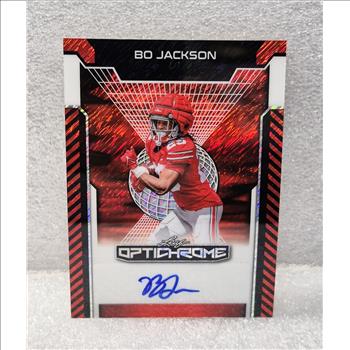 Bo Jackson 2025 Leaf Optichrome Red Shimmer 1/2 Color Match Ohio State