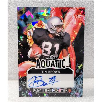 Tim Brown Auto 1/1 2025 Leaf Optichrome Aquatic Lobster Cracked Ice