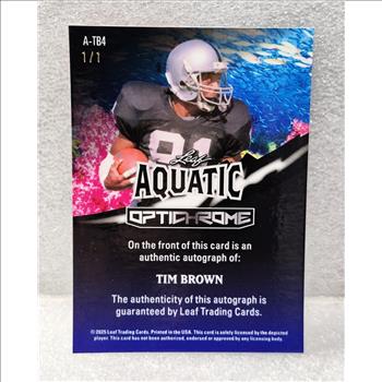 Tim Brown Auto 1/1 2025 Leaf Optichrome Aquatic Lobster Cracked Ice