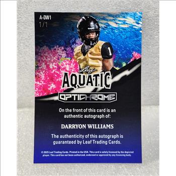 2025 Leaf Optichrome Aquatic Lava Turtle Darryon Williams Rookie Auto 1/1 #A-DW1